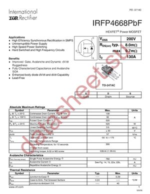 IRFP4668PBF datasheet  